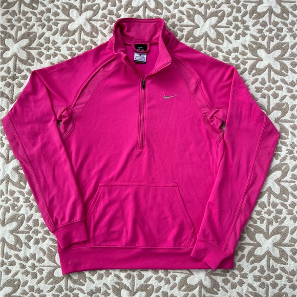 Nike Tops - Nike Dri-FIT Half Zip Women’s Pink Athletic Pullover w Front Pocket Size Medium